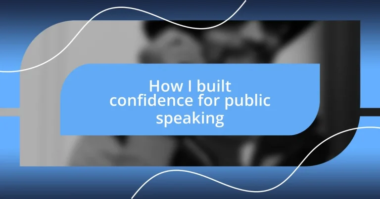 How I built confidence for public speaking