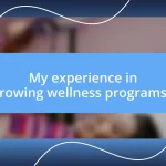 My experience in rowing wellness programs